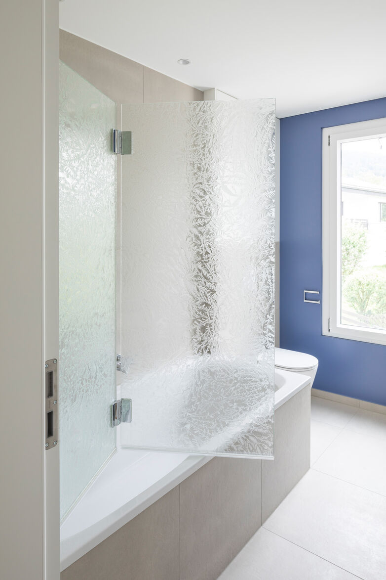 Duschaufsatz aus Eiskristallglas