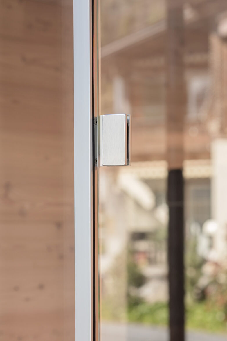 Glastür mit GM Zargenprofile Weishaupt  