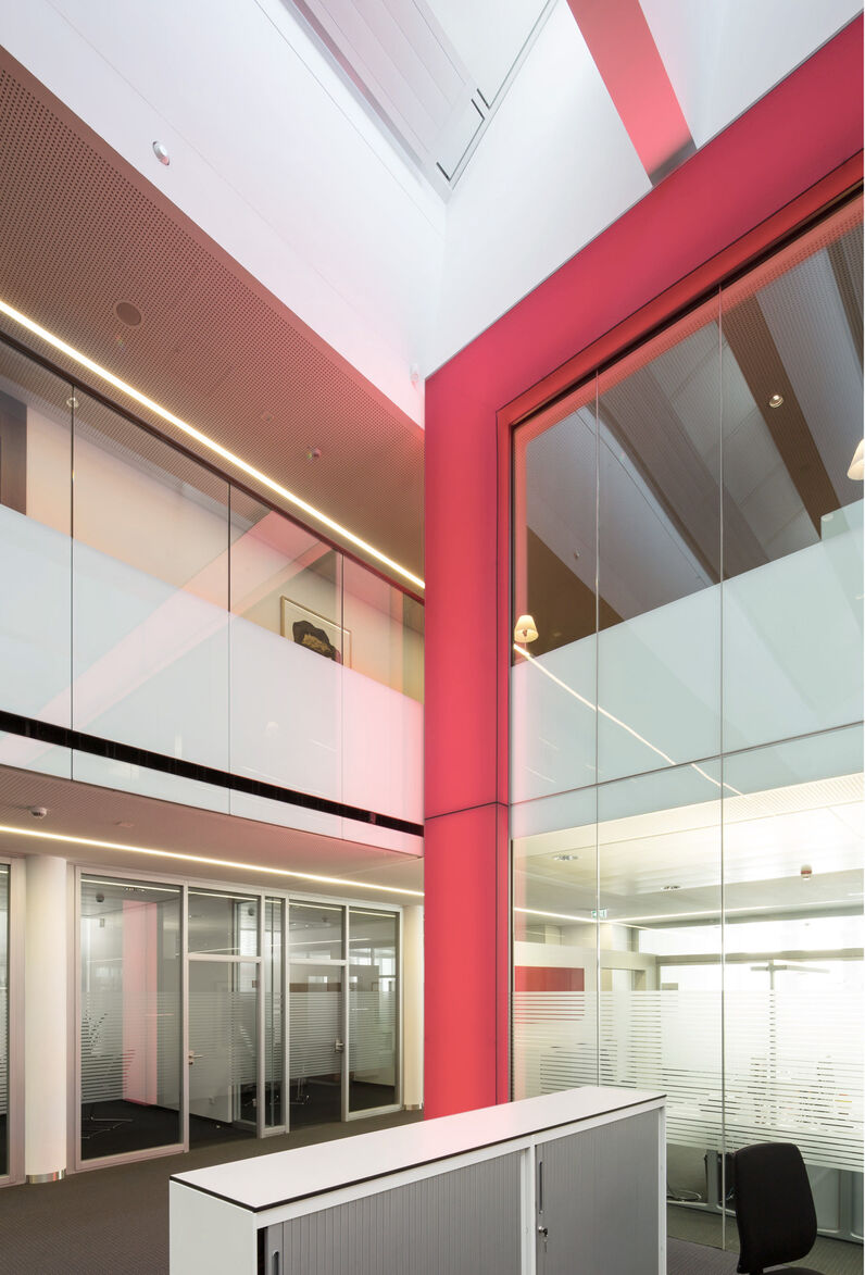 Glasgeländer in der Sparkasse Recklinghausen