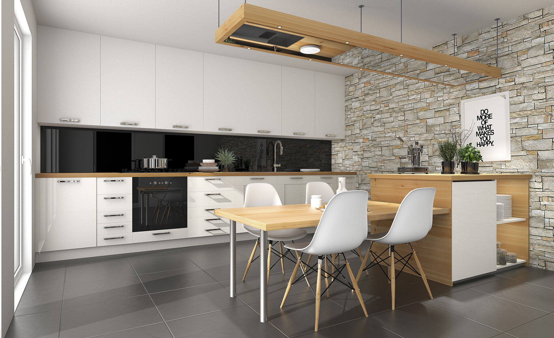 Schwarze Küchenrückwand