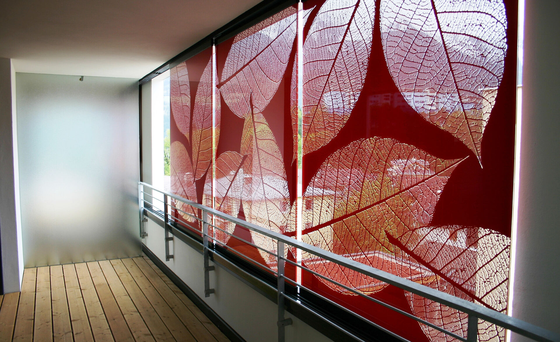 Glas-Schiebesystem mit Siebdruck