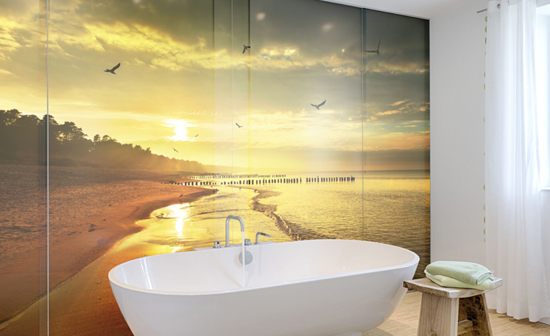 Gläserner Spritzschutz mit GM Fotodruck