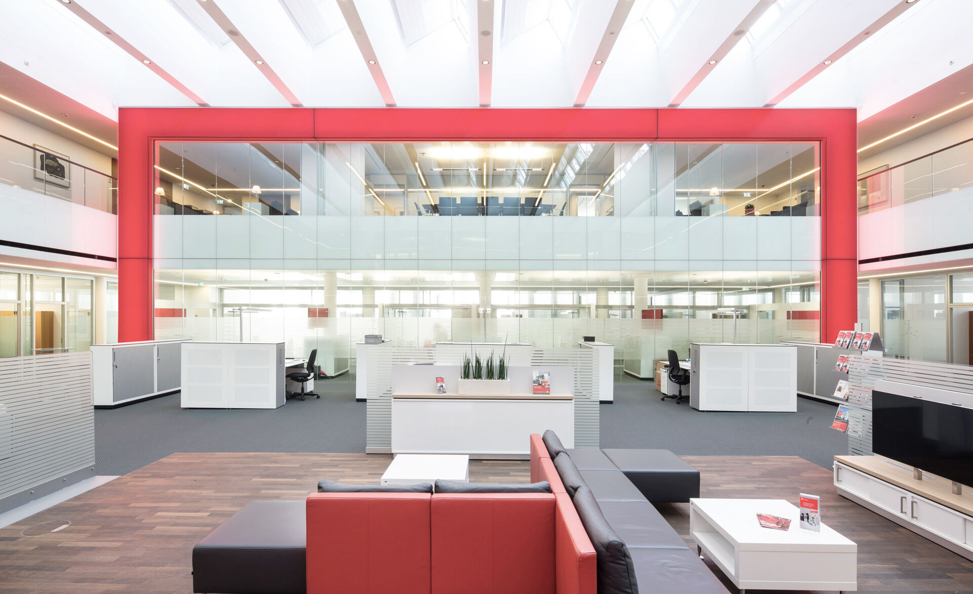 Gläserne Absturzsicherung in der Sparkasse Recklinghausen