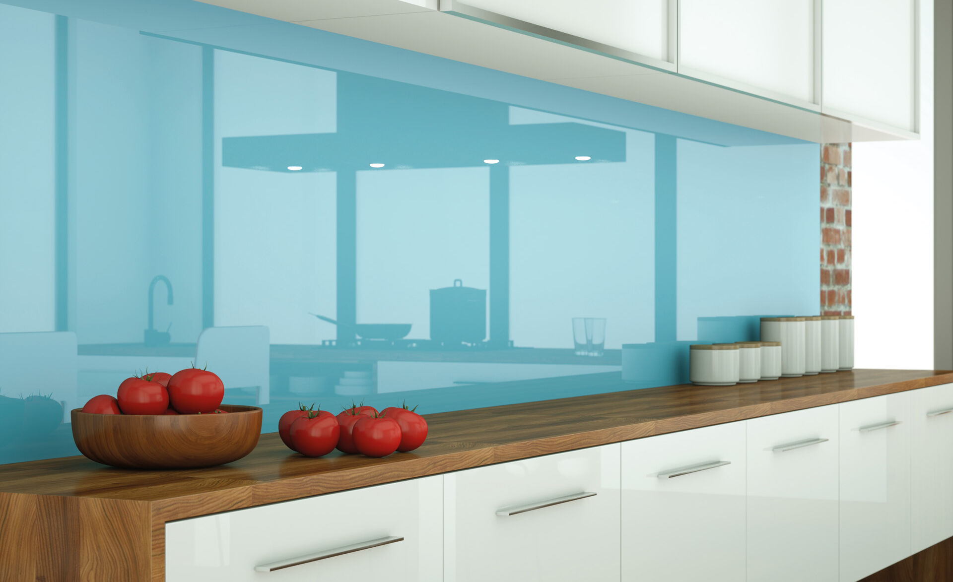 Emaillierte Glasrückwand