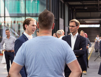 Unternehmertreff mit Sebastian Kurz und Markus Wallner bei Glas Marte