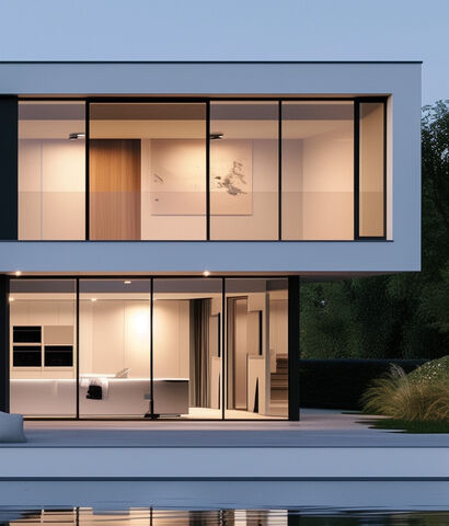 Durchschusshemmendes Glas Schusssicheres Glas in einem Privatgebäude.