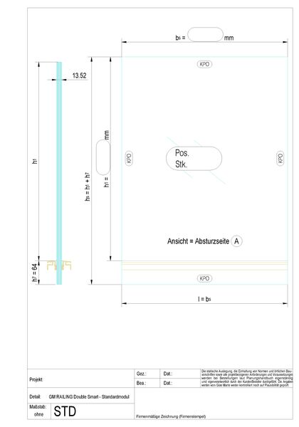 GM RAILING® DOUBLE SMART Standardmodul