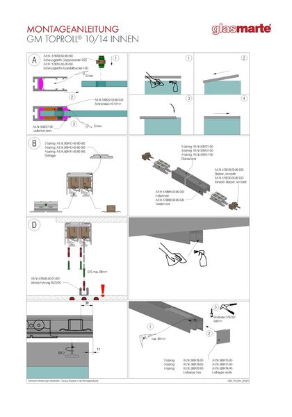 GM TOPROLL® 10/14 INNEN Montageanleitung: GM TOPROLL® 10/14 INNEN