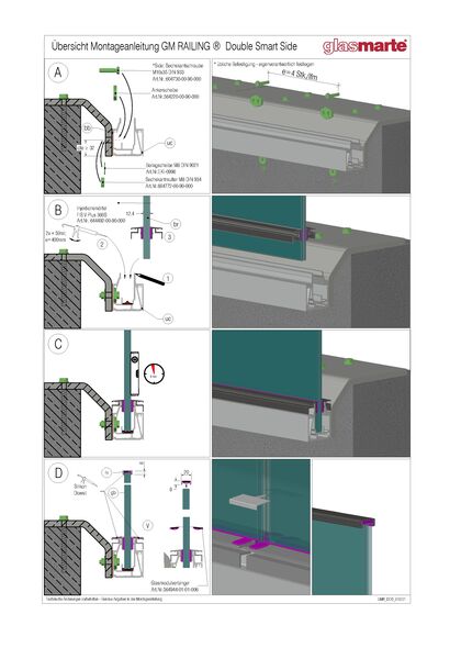 Montageanleitung: Glasgeländer-System GM RAILING® DOUBLE SMART