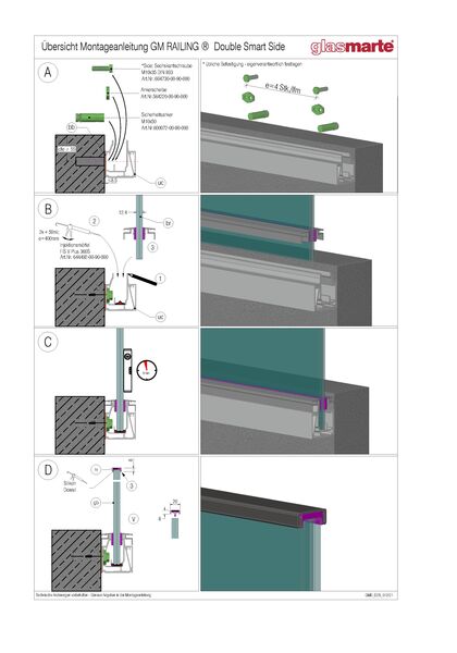 Montageanleitung: Glasgeländer-System GM RAILING® DOUBLE SMART