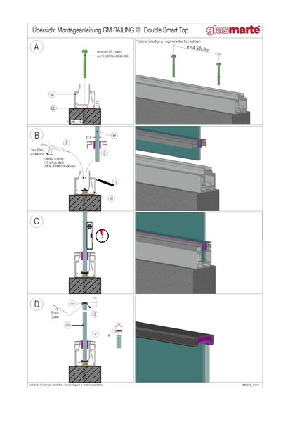 Montageanleitung: Glasgeländer-System GM RAILING® DOUBLE SMART